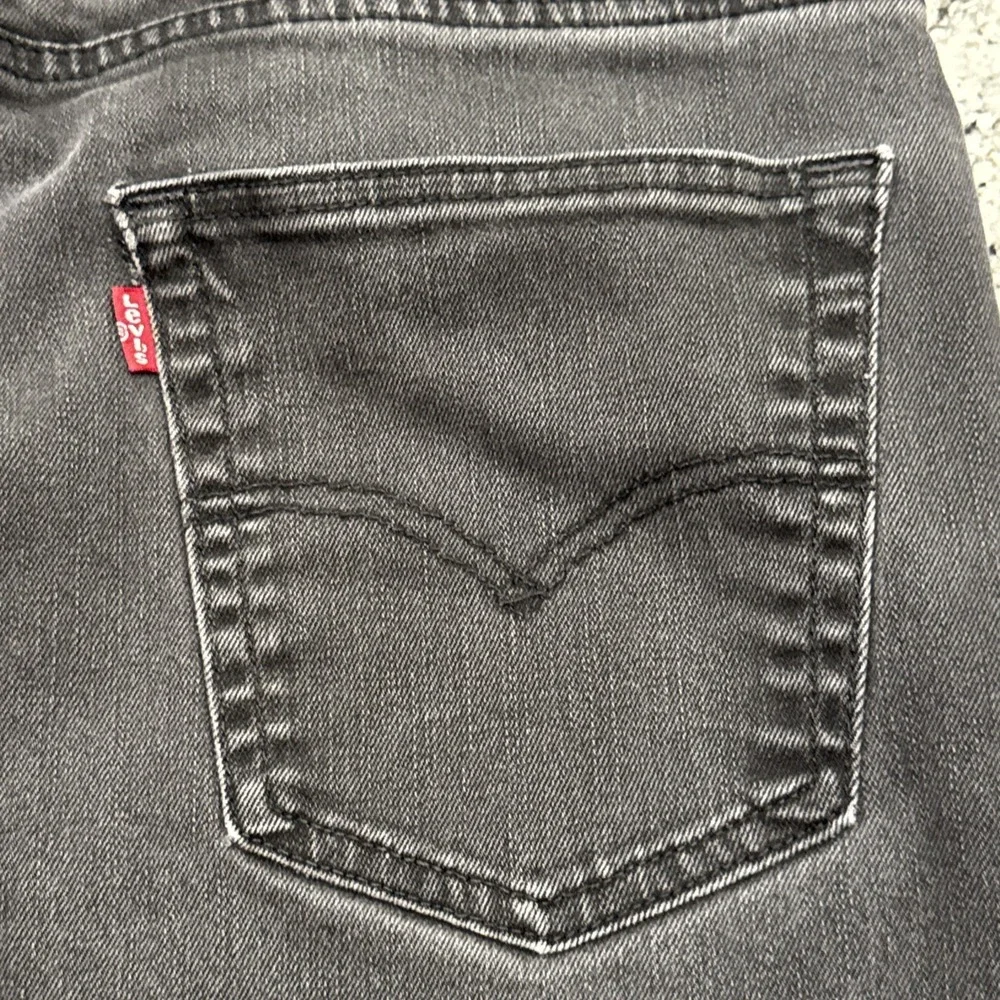 Levi's 502 Tapered Jeans‎ Mens 34x32 Black Charcoal Denim Regular Fit #526
